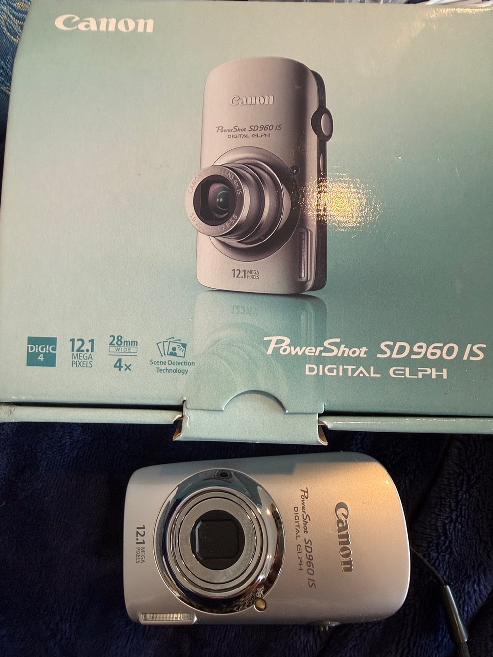 Canon Silver Compact Digital Camera with Manuals & Charger
